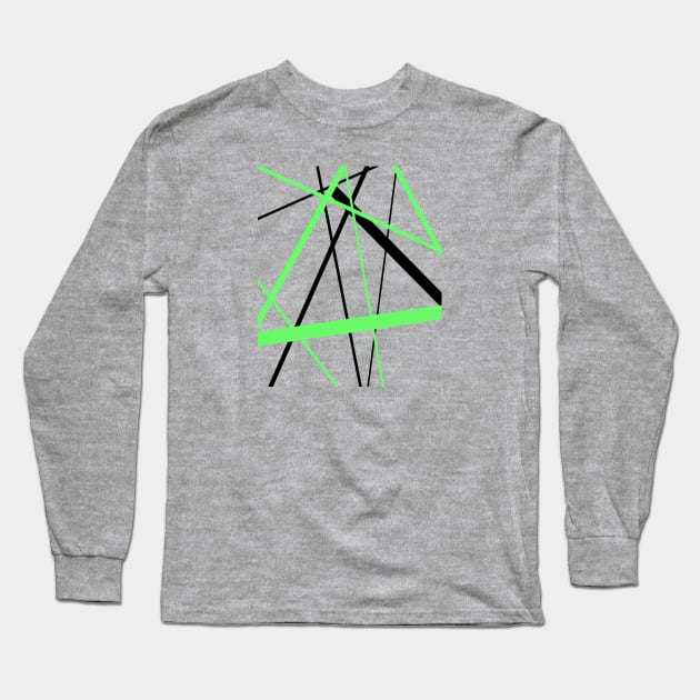 Criss Crossed Lime and Black Stripes Long Sleeve T-Shirt by taiche